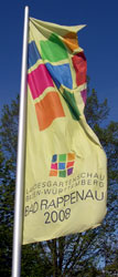 Flagge der Landesgartenschau Bad Rappenau im Wind