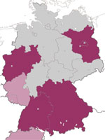 Karte von Deutschland und der Schweiz